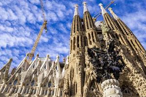 BARCELONA, SPAIN, OCTOBER 7, 2019 - Cathedral La Sagrada Familia in Barcelona, Spain. It is designed by architect Antonio Gaudi and built since 1882. photo