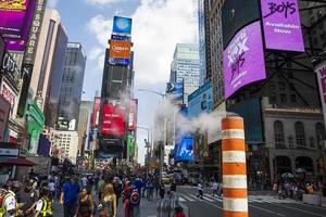 NEW YORK, USA, AUGUST 31, 2017 - Unidentified people on the Times Square, New York. Times Square is the most popular tourist location in New York City. photo