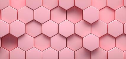 3D Illustration. White geometric hexagonal abstract background. Futuristic and technology concept. photo