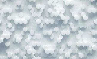 3D Illustration. White geometric hexagonal abstract background. Futuristic and technology concept. photo