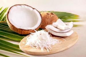 coconut on wooden table