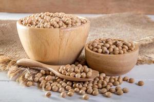 Soybeans and soy milk photo
