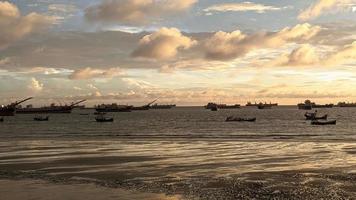 Sunset on blue sky. Blue sky with some clouds. blue sky clouds, summer skies, cloudy blue sky photo