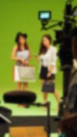 Blurry images of making TV commercial movie video photo