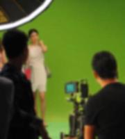 Blurry images of making TV commercial movie video photo