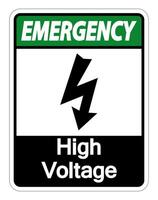 Emergency high voltage sign on white background vector