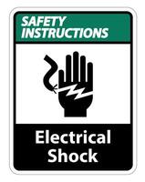 Electrical Shock Electrocution Symbol Sign Isolate On White Background,Vector Illustration EPS.10 vector