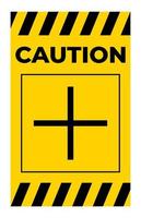 Caution Plus Positive Polarity Symbol Sign vector