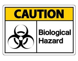 Caution Biological Hazard Symbol Sign on white background vector