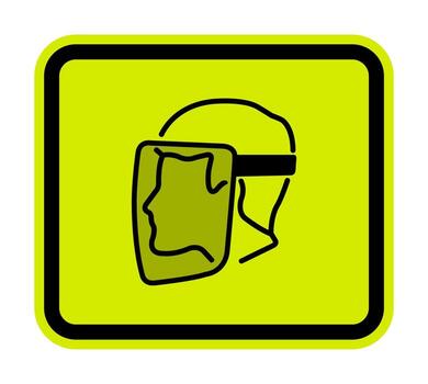 Symbol Face Shield Must Be Worn sign Isolate On White Background,Vector Illustration EPS.10 vector
