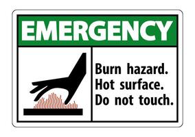 Emergency Burn hazard,Hot surface,Do not touch Symbol Sign Isolate on White Background,Vector Illustration vector