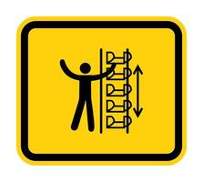 Warning Exposed Buckets and Moving Parts Symbol Sign Isolate on White Background,Vector Illustration vector
