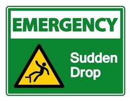 Emergency Sudden Drop Symbol Sign On White Background,Vector Illustration vector