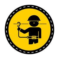 icono de ppe uso de cinturones de seguridad símbolo signo sobre fondo negro vector