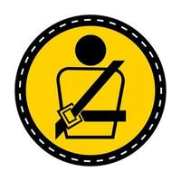 PPE Icon.Wearing a seat belt Symbol Sign On black Background