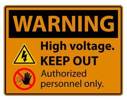 Warning High Voltage Keep Out Sign Isolate On White Background,Vector Illustration EPS.10 vector