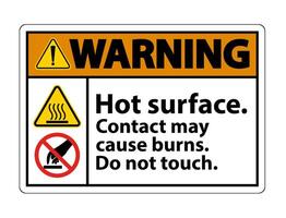 Warning Hot Surface Do Not Touch Symbol Sign Isolate on White Background,Vector Illustration vector