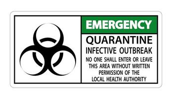 Emergency Quarantine Infective Outbreak Sign Isolate on transparent Background,Vector Illustration vector