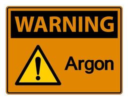 Warning Argon Symbol Sign On White Background vector