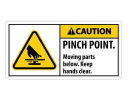 Caution Pinch Point, Moving Parts Below, Keep Hands Clear Symbol Sign Isolate on White Background,Vector Illustration EPS.10 vector