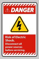 Danger Risk of electric shock Symbol Sign Isolate on White Background vector