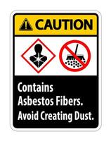 Caution Label Contains Asbestos Fibers,Avoid Creating Dust vector