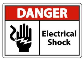 Signo de símbolo de electrocución de descarga eléctrica aislado sobre fondo blanco, ilustración vectorial eps.10