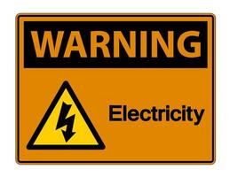 Warning Electricity Symbol Sign on white background vector