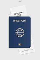 Passport and boarding pass ticket on white background. Vector. vector