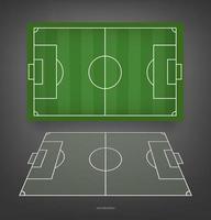 campo de fútbol o campo de fútbol de fondo. Cancha de césped verde para crear un juego de fútbol. vector. vector