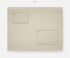 Brown paper envelope. Shipping parcel with area for write address. Object delivery for online shopping. Vector. vector