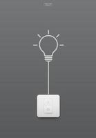 Abstract light bulb symbol and light switch on gray background. Vector. vector