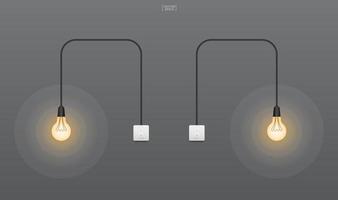 Light bulb or lamp with dark background. Vector. vector