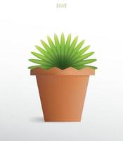 Decoration plants in flower pot. Small tree. Natural object idea for interior design and decoration. Vector. vector