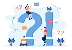 FAQ or Frequently Asked Questions for Website, Blogger Helpdesk, Clients Assistance, Helpful Information, Guides. Background Vector Illustration