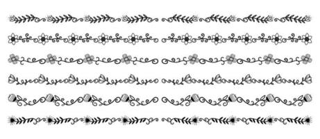 Hand Drawn Borders Elements Set Collection, floral Swirl ornament Vector