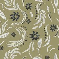 Folk flowers pattern Floral surface design Seamless pattern vector