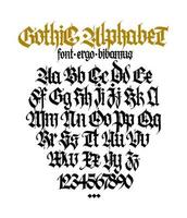 Gothic. Uppercase and lowercase letters on a white background. Beautiful and stylish calligraphy vector