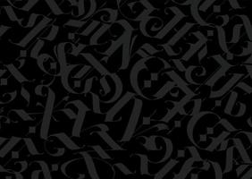 Black background with gray gothic letters. Vector. Gloomy pattern for text and fabric. vector