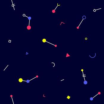 Pattern, ornament style memphis or avant-garde. Vector. Abstract shapes on a dark background. Graphic elements for corporate identity. Pattern for fabric, clothing or wrapping paper. vector