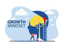 Businessman plant tree on Big head human think growth mindset  concept vector