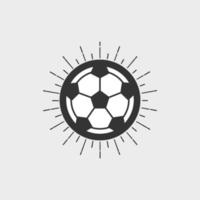 Soccer ball with sunburst. vector