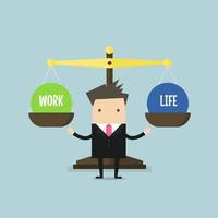Businessman balance Work and life. vector
