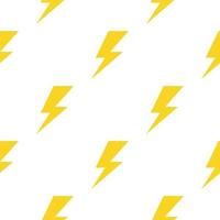 Lightning or thunder sign symbol pattern on the white background. Seamless vector. vector