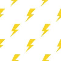 Lightning or thunder sign symbol pattern on the white background. Seamless vector. vector