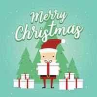 Christmas Greeting Card with Christmas Santa Claus. vector