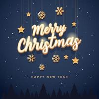 Merry Christmas text design. Vector logo, typography.