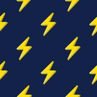 Lightning or thunderbolt pattern on the dark blue background. Seamless pattern vector. vector