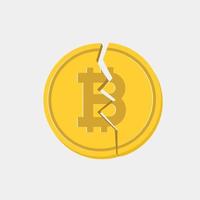 Concept Cryptocurrency Bitcoin divided into Bitcoin and Bitcoin Cash. vector