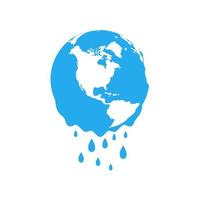 Melting planet Earth. Concept global warming. vector